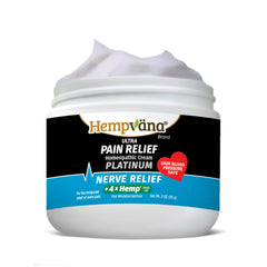 Hempvana Platinum Nerve Relief Cream bottle front for targeted comfort
