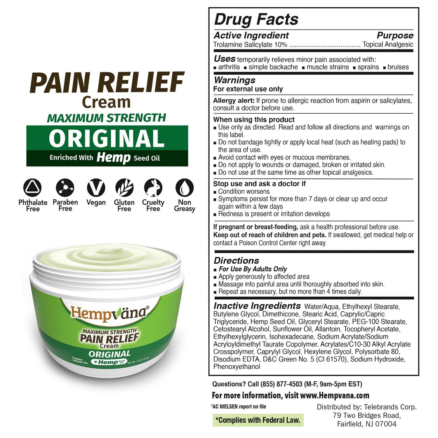 Hempvana Relief Cream non-greasy hydration leaves skin moisturized after use.