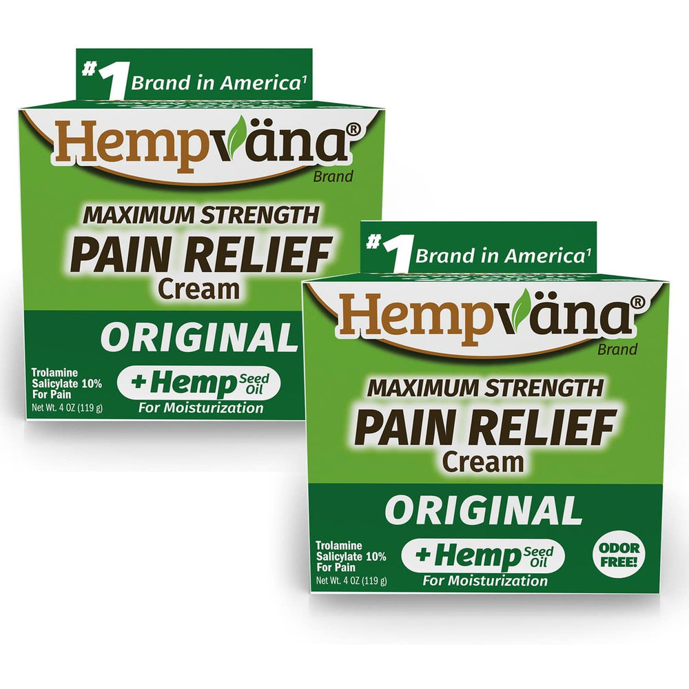 Hempvana Relief Cream seed-extract label highlighting hemp infusion and ingredients.