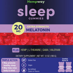 HEMPWAY vegan sugar free strawberry gummies ready for evening routine