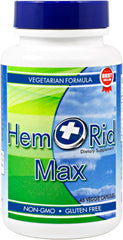 HemRid Max bottle front showing the product for internal comfort support.