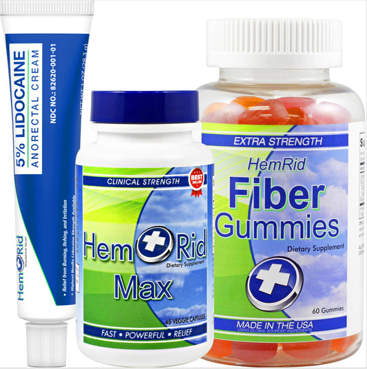 HemRid Max capsules bottle illustrates vein health support for daily use