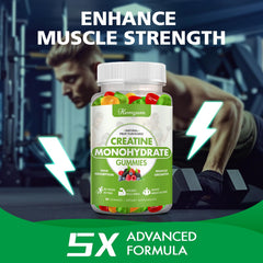 Hemyum Creatine Gummies ingredients label highlights vegan and gluten-free formulation