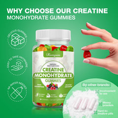 Hemyum Creatine Gummies vegan gluten free badge signals quality