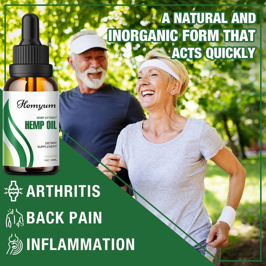 Hemyum hemp oil drops bottle pour under tongue for easy daily use