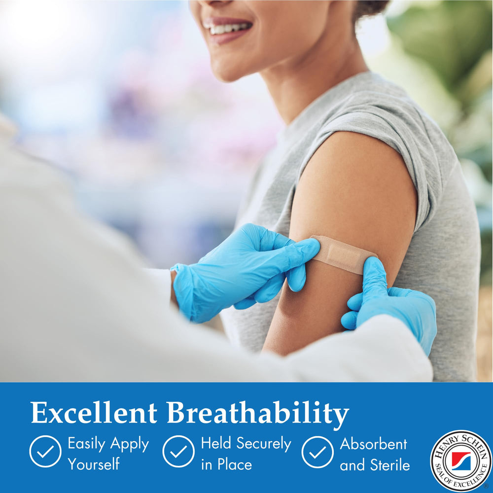Henry Schein flexible comfort-bandage adapts to curves during daily activities.