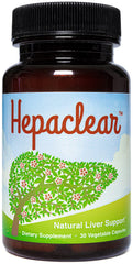 Hepaclear liver support bottle featuring milk thistle for gentle wellness.