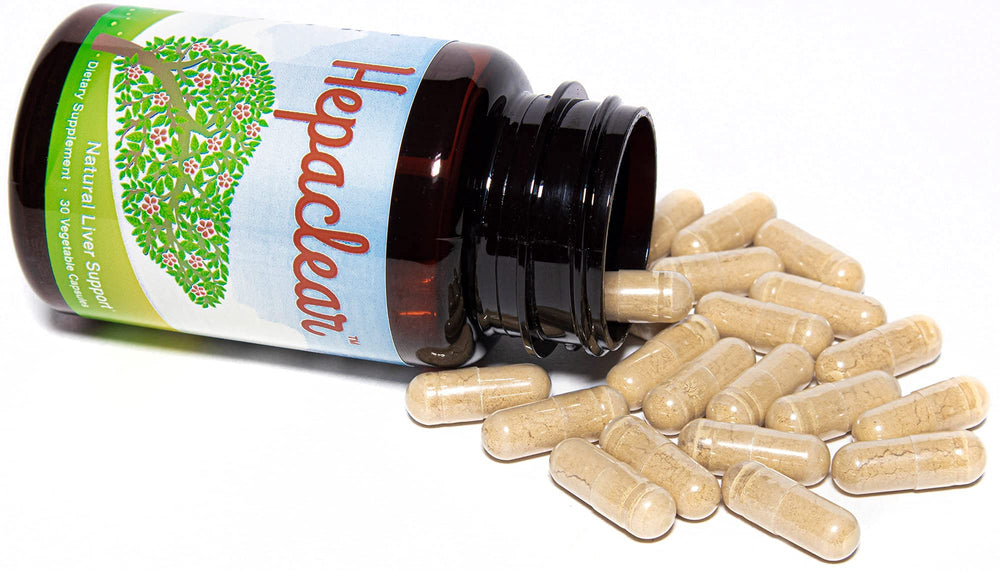 Hepaclear non-GMO vegan gluten-free label signals clean formula.