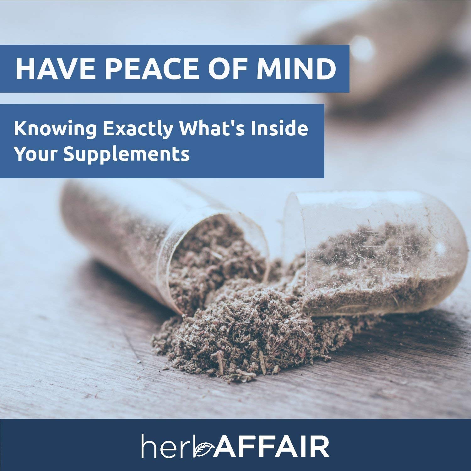Herb Affair opened capsules demonstrate a tight seal to prevent leakage.