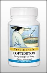 Herb Co Copti-Detox bottle with 120 tablets, potential daily detox support