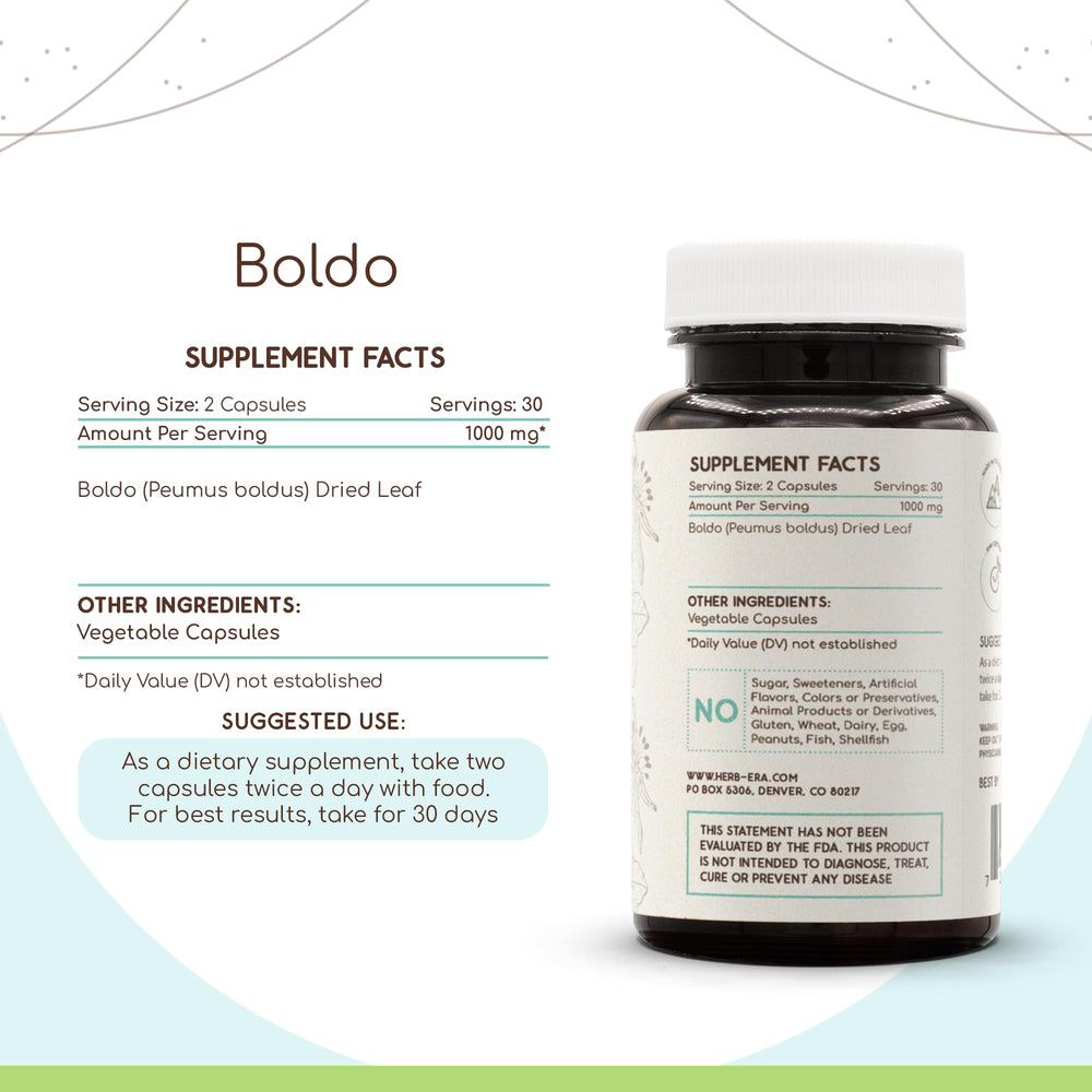 HerbEra Boldo capsules close-up highlights natural formula