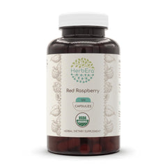 HerbEra Red Raspberry bottle with label for daily wellness