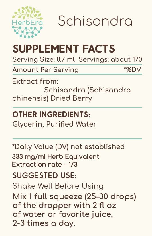 HerbEra Schisandra label-closeup highlights trusted USA-made quality