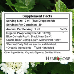 Alcohol-free tincture label suitable for breastfeeding