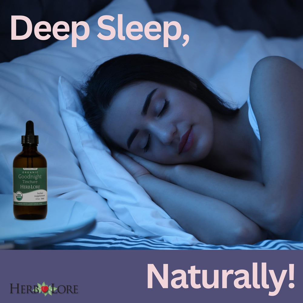 Herb Lore GoodNight Tincture added to tea for a calming evening ritual.