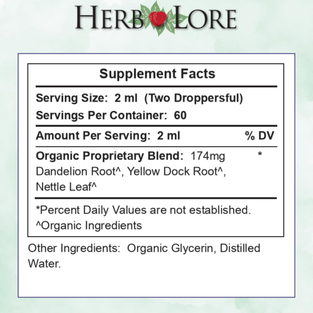 Yellow dock root adds botanical notes to Herb Lore Iron Tonic blend