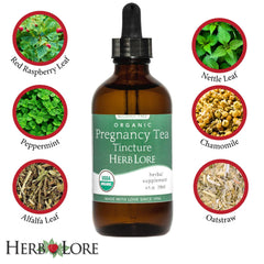Herb Lore label closeup shows organic ingredients and non-GMO quality.