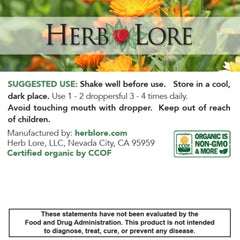 Herb Lore Mullein tincture suitable for kids and adults seeking natural support.