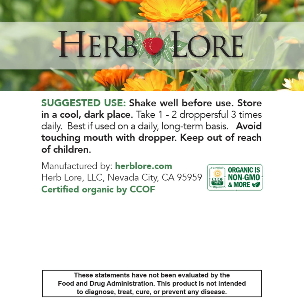 Herb Lore packaging and label on counter emphasizes clean, ready-to-use wellness support.
