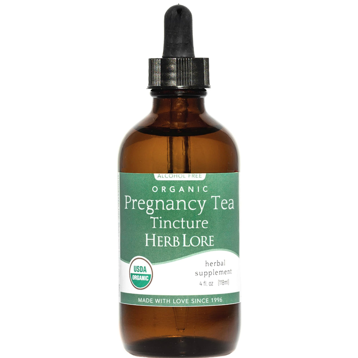 Herb Lore Pregnancy Tea Tincture bottle ready for quick, convenient pregnancy support.