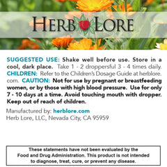 Herb Lore Quiet Cough tincture bottle labeled for family use