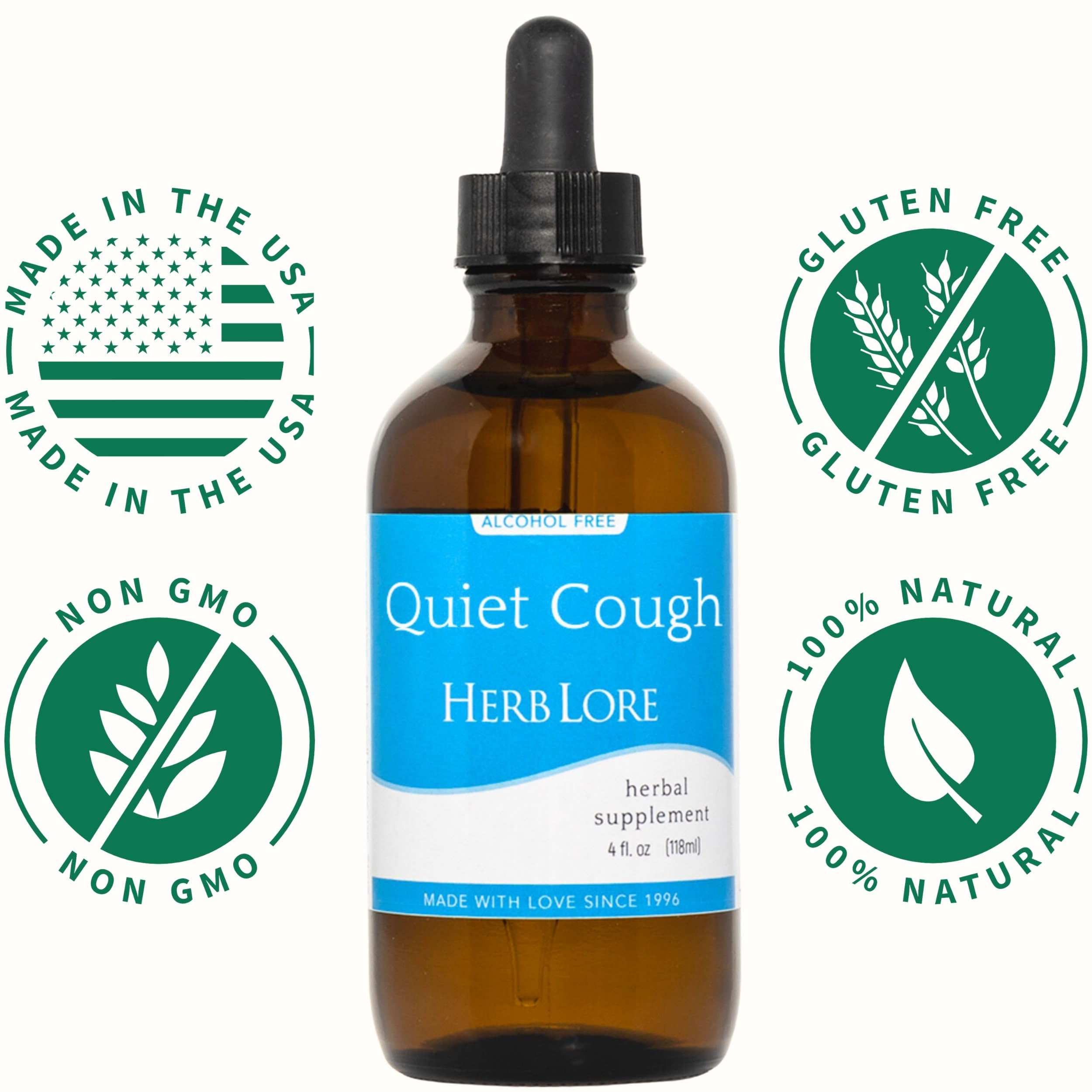 Herb Lore Quiet Cough tincture features elecampane and thyme for lung support