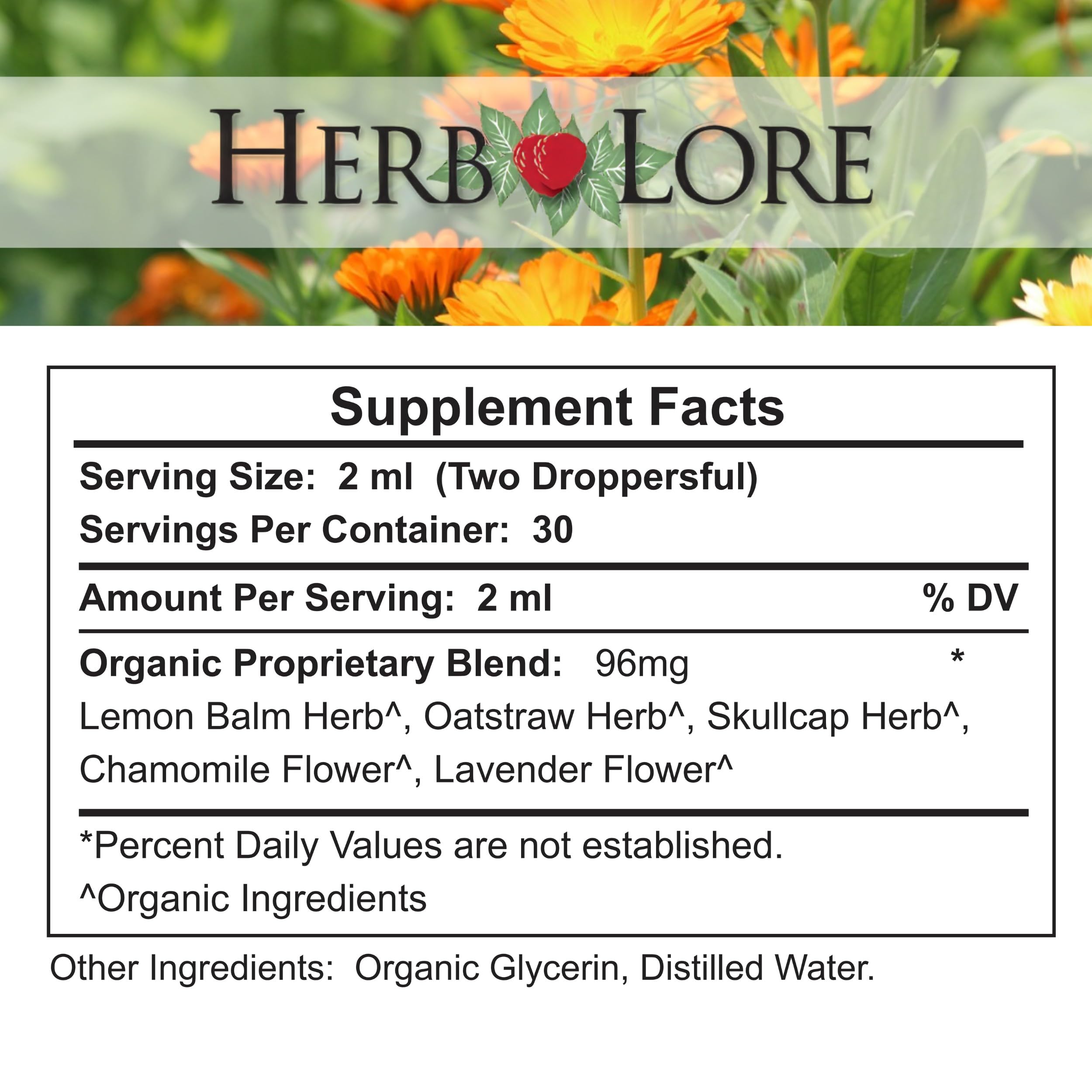 Herb Lore Relax Tincture in a warm tea cup for comforting herbal tea.