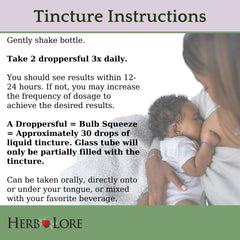 USDA Organic label on Herb Lore tincture signals trusted organic sourcing.