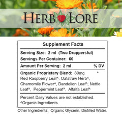 Herb Lore tincture poured into a glass demonstrates easy integration into beverages.