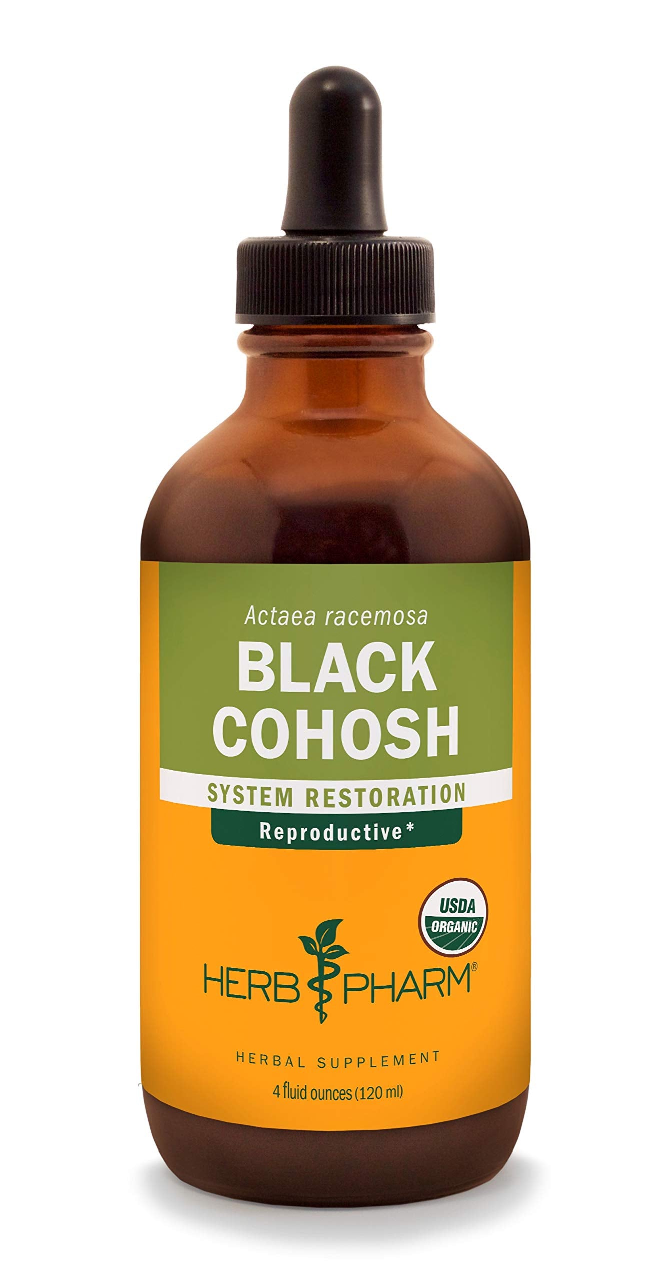Herb Pharm Black Cohosh Liquid Bottle for convenient reproductive support.