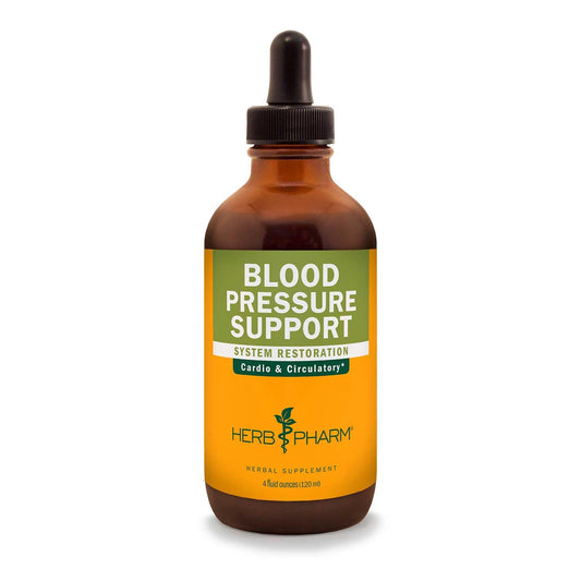 Herb Pharm Blood Pressure Support bottle showing rapid-absorption liquid formula for everyday cardiovascular support