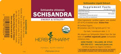 Herb Pharm certified organic Schisandra berries highlight sustainable sourcing.