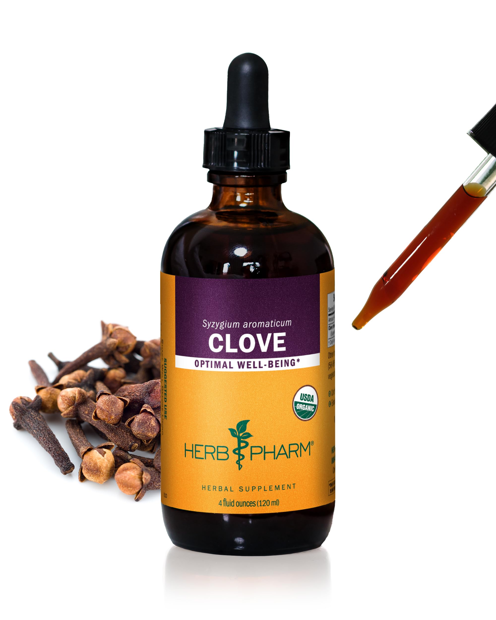 Herb Pharm clove liquid extract bottle for digestive support.