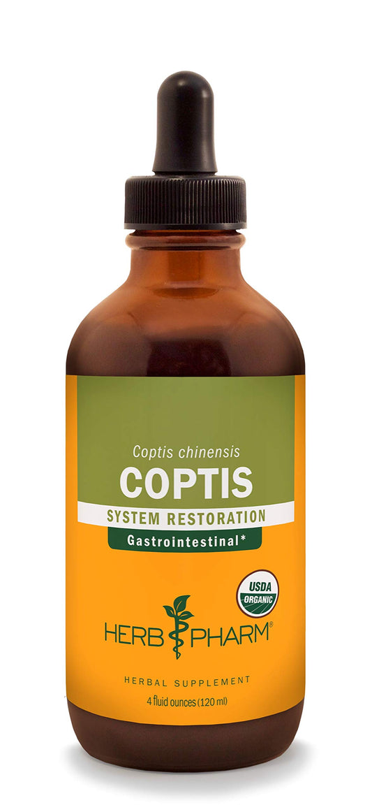 Herb Pharm Coptis Extract bottle showing digestive support in liquid form
