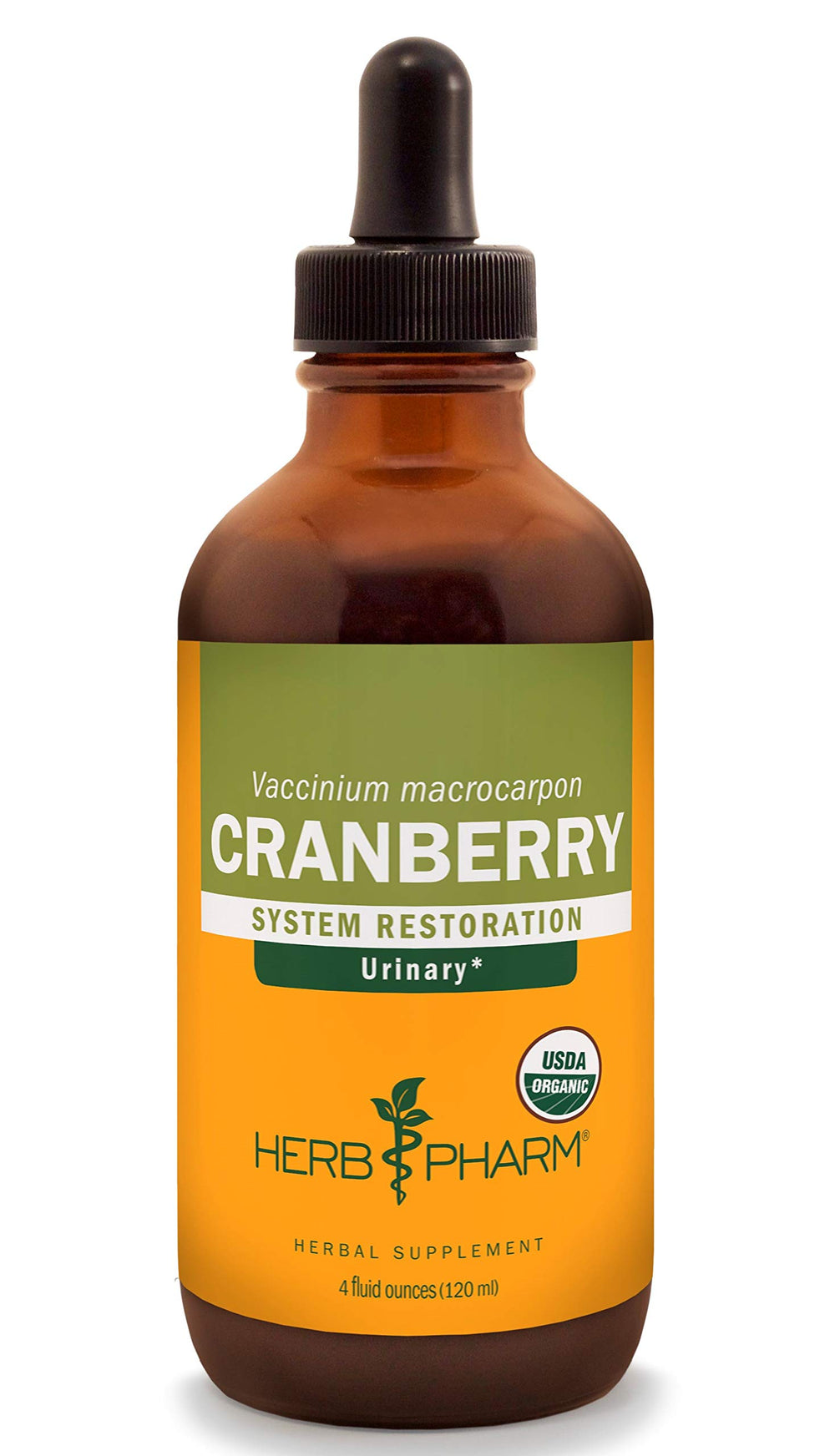 Herb Pharm Cranberry liquid extract bottle for convenient urinary tract support.