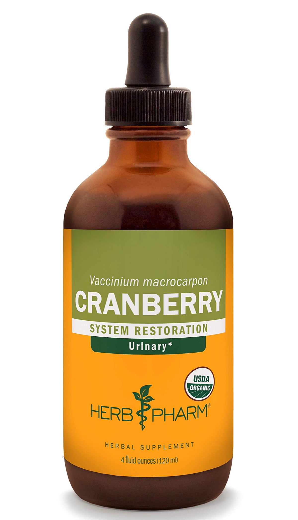 Herb Pharm Cranberry liquid extract bottle for convenient urinary tract support.