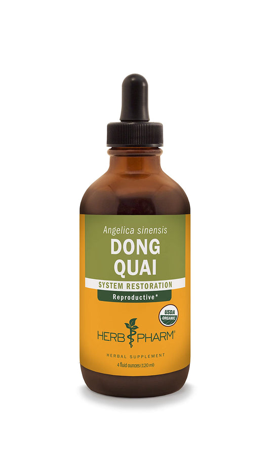 Herb Pharm Dong Quai bottle pour shows ready-to-use liquid extract for daily wellness support.