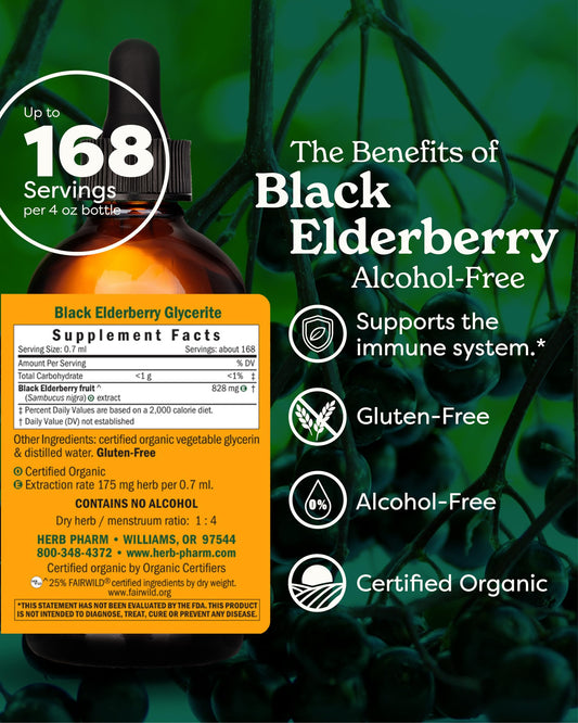 Herb Pharm elderberry berries hand-harvested for high-quality extract