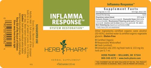 Herb Pharm Inflamma Response gluten-free non-GMO seal appeals.
