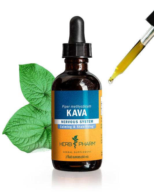 Herb Pharm Kava root liquid extract bottle for calming relaxation