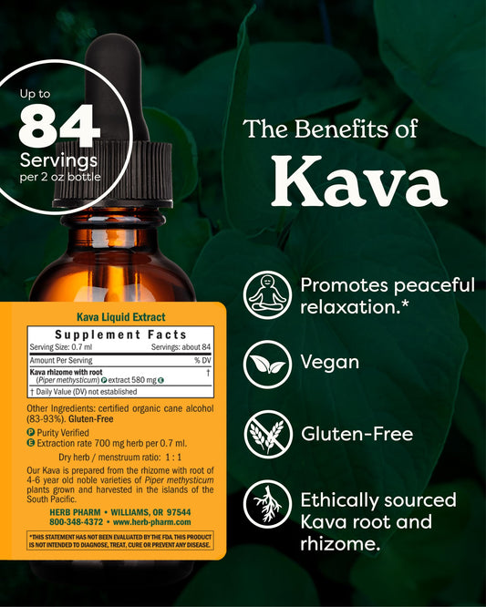 Herb Pharm Kava root extract dropper for easy dosing