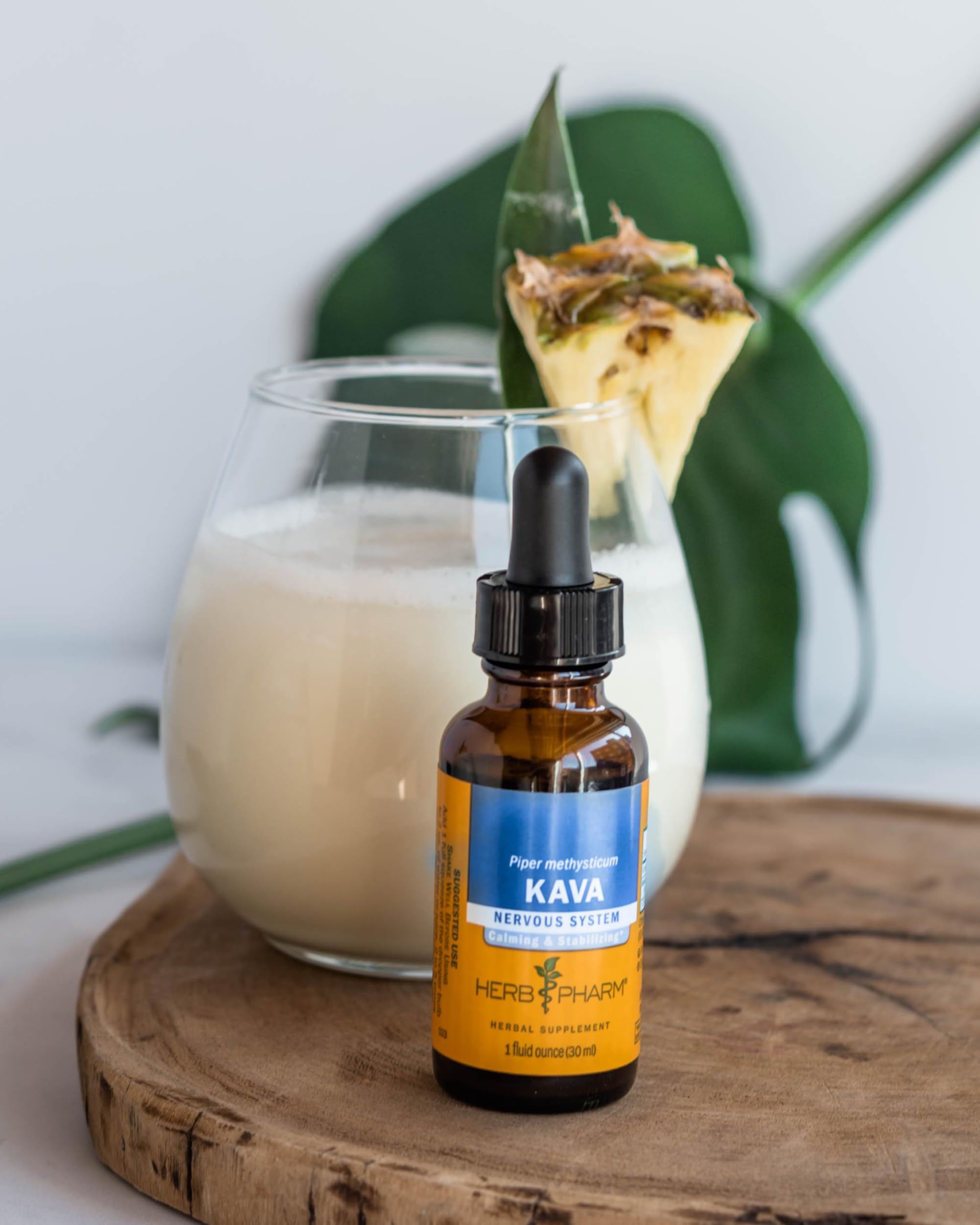 Non-GMO certification seal with Herb Pharm Kava root extract