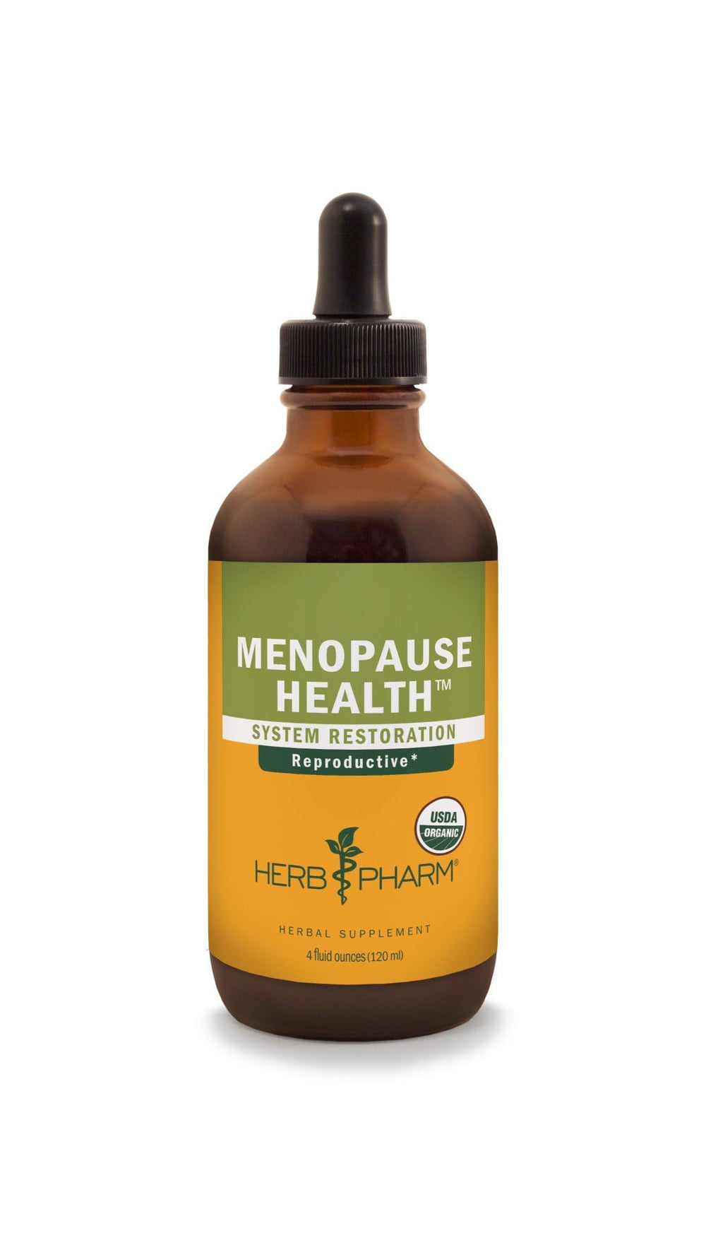 Herb Pharm Menopause Health tincture bottle with dropper for daily reproductive support