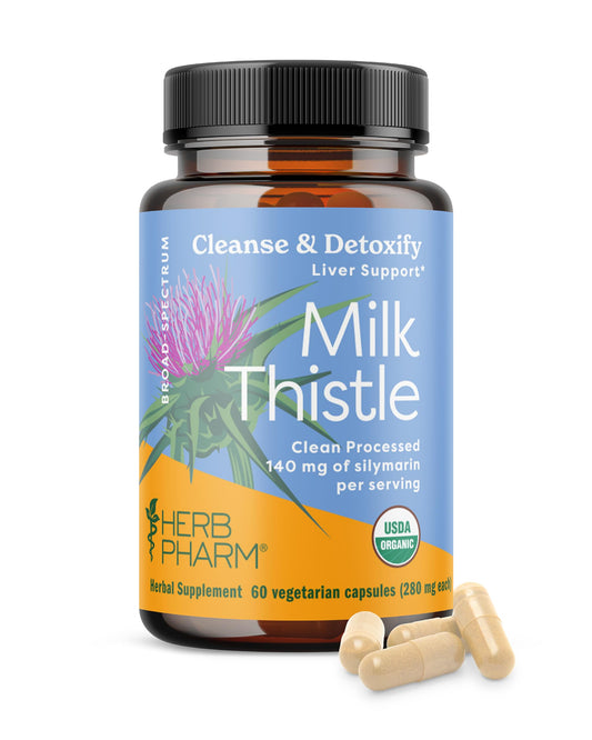 Herb Pharm Milk Thistle Seed Extract bottle for daily capsule use