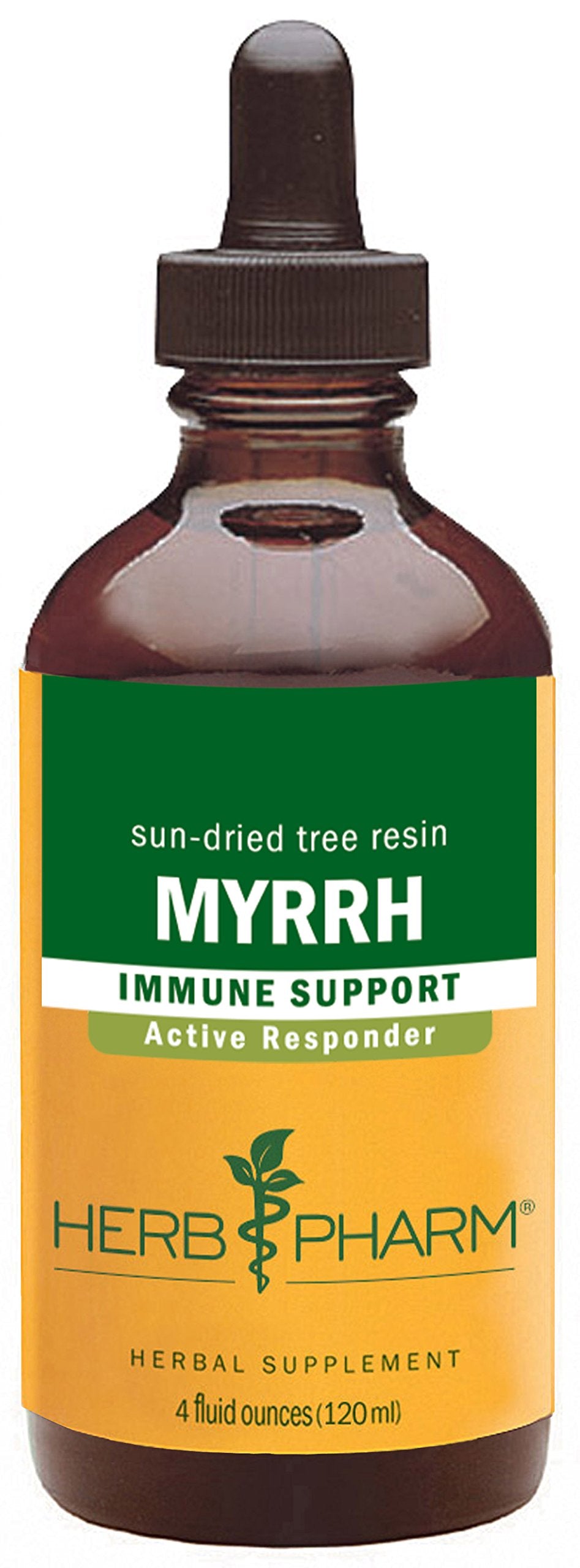 Herb Pharm Myrrh liquid extract bottle overview supports daily immune function