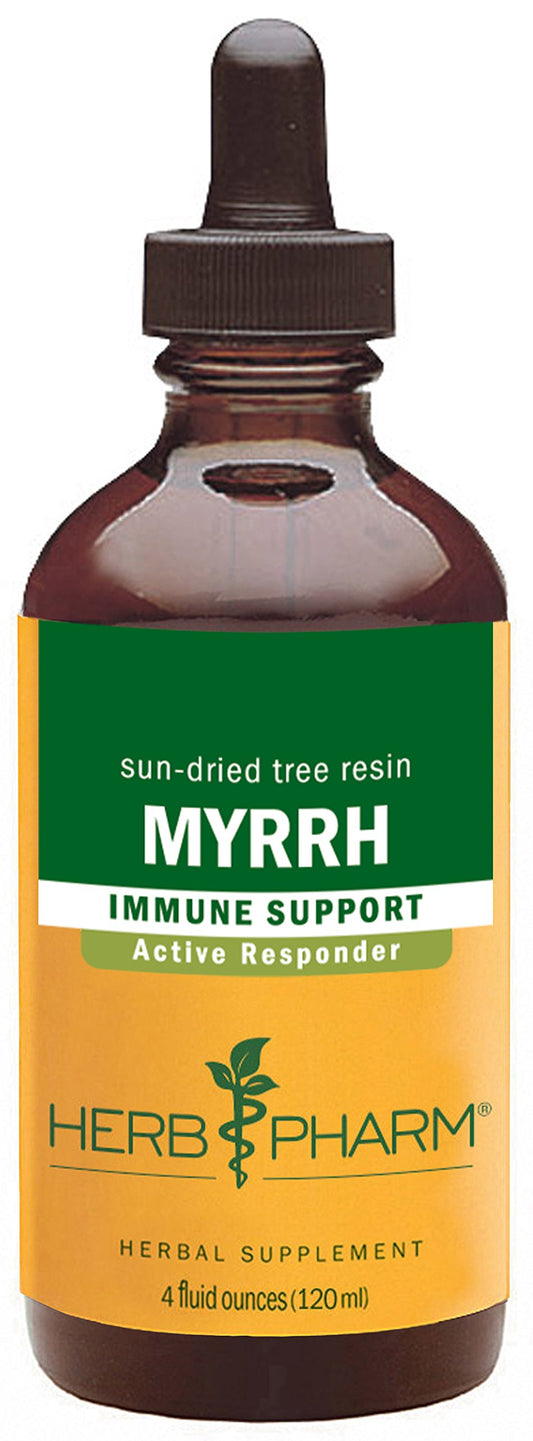 Herb Pharm Myrrh liquid extract bottle overview supports daily immune function