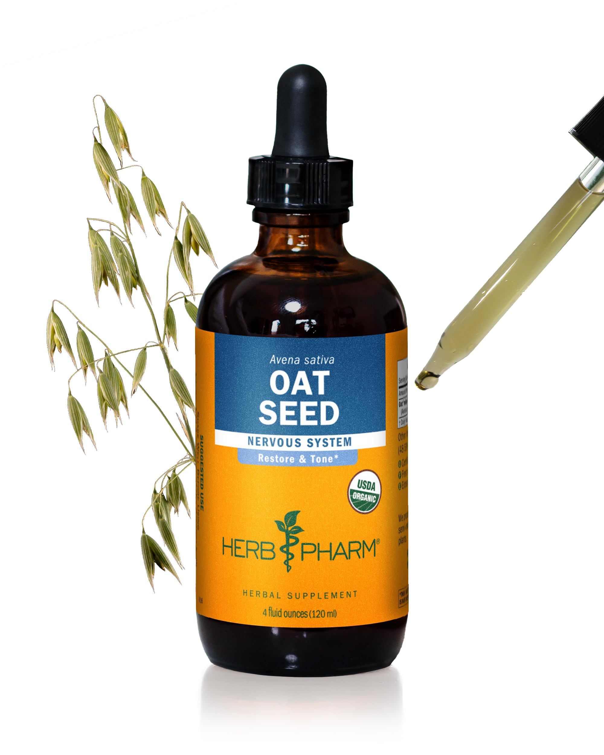 Herb Pharm oat seed liquid extract bottle for nervous system support