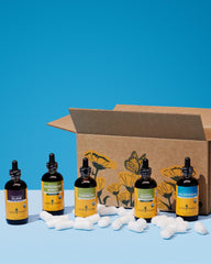 Herb Pharm regenerative organic farms logo highlights sustainable sourcing.