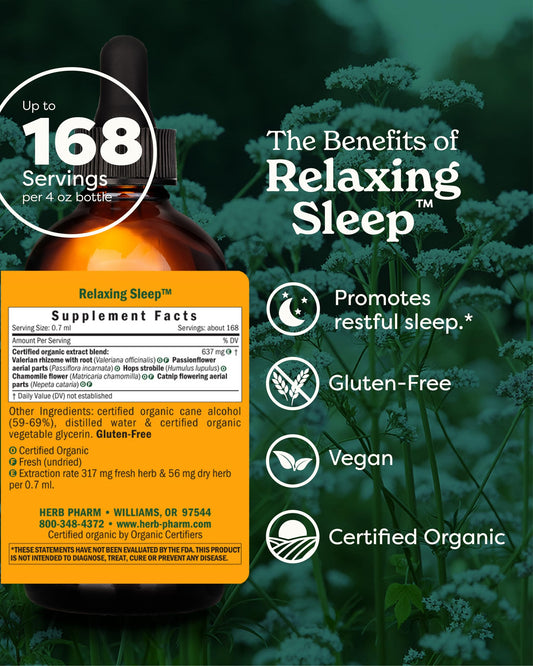 Herb Pharm Relaxing Sleep bottle pour for easy nightly dosing and relaxation