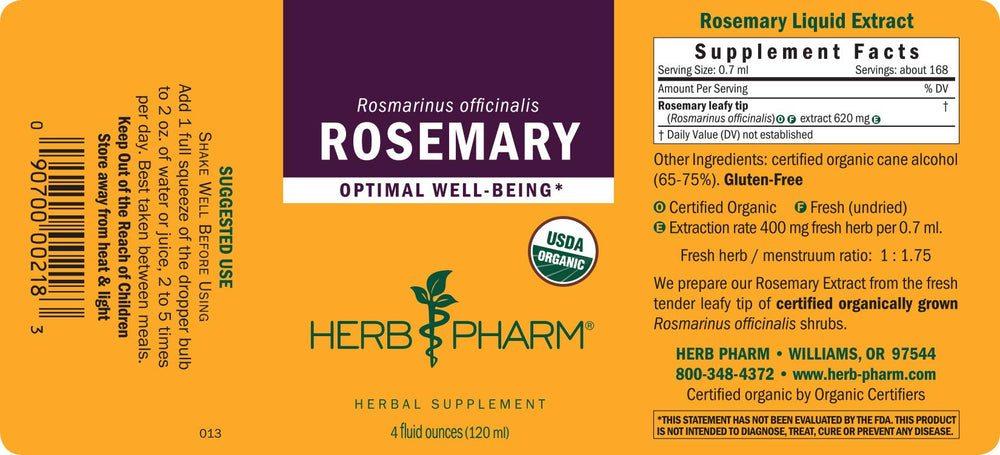 Herb Pharm rosemary extract being dispensed with dropper for precise dosing
